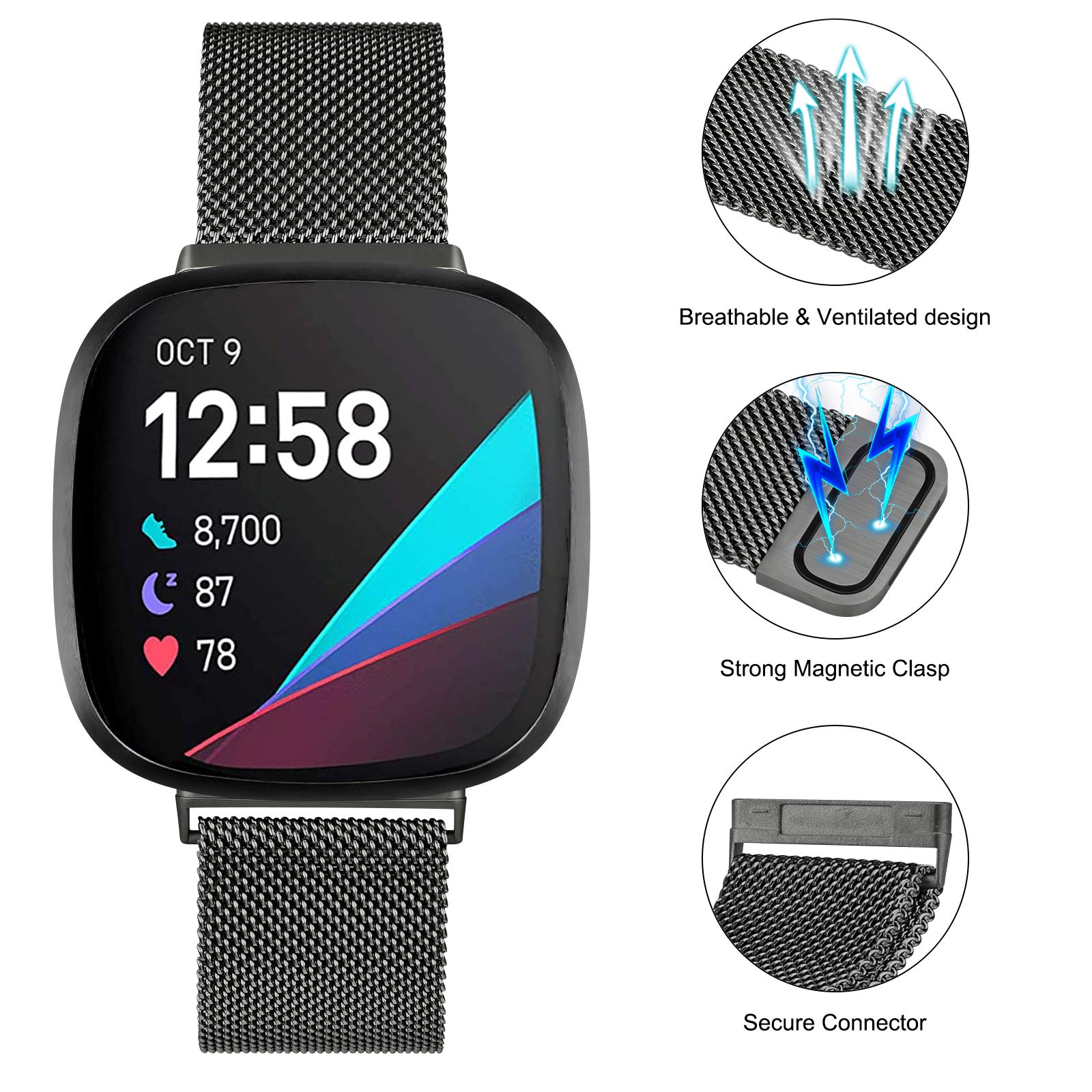 Milanese Loop strap for Fitbit - مراجعة Milanese Loop Magnetic وسعره